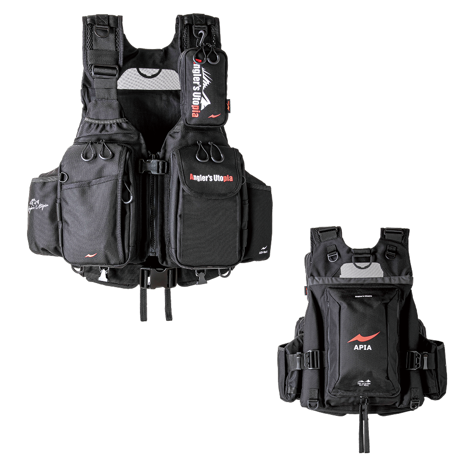 Angler's Utopia フィッシングベスト ブラック NEW ERA フィールド マルチポケット フィッシングベスト Angler